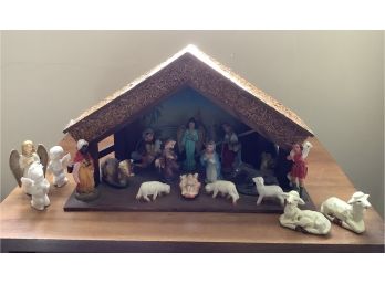 Vintage Lighted Nativity Scene With Box