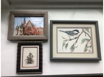 Trio Of Vintage Art/wall Hangings As Pictured