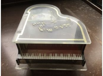Vintage  Sankyo Japan Clear Lucite Piano Music Box