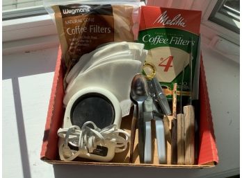 Miscellaneous Knives, Cup Warmer,  And Coffee Filters
