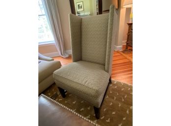 Isenhour Wing Back Chair With Black Pewter Nailhead Trim In Great Condition (#1)