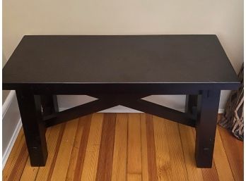 Dark Wood Trestle Style Bench