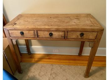 Natural Wood Desk With 3 Drawers, Imported Beijing 1920