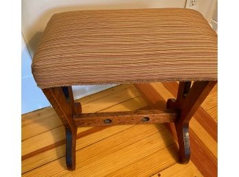 Small Wooden Stool With Thick Cushion Top