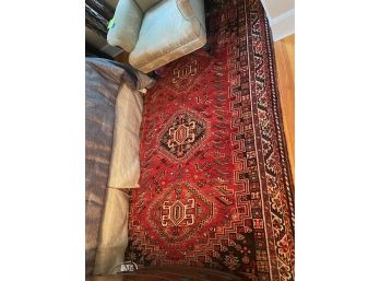 Red & Black Design Wool Rug 8x53 $1200 Retail (Guest Room)