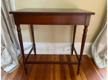 Mahogany End Table With Carved Wooden Spindle Legs (Lot #2 LR)