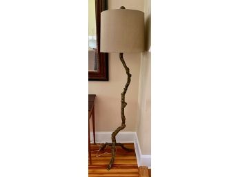 Metallic Distressed Tree Branch Standing Lamp