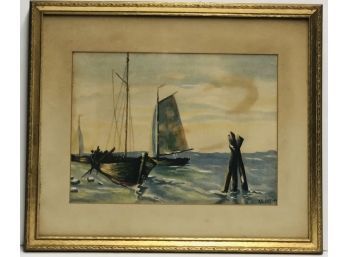 Signed Nautical Watercolor