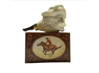 Avon 'Pony Express ' Rider Pipe With Original Box