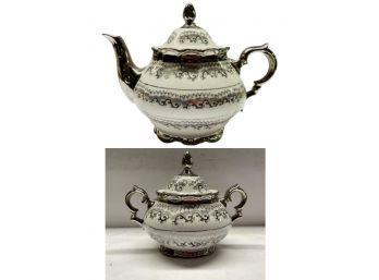 Bavarian Fine China Teapot And Sugar Bowl