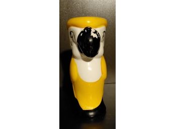 Vintage Tiki Parrot Macaw 8' Yellow Ceramic Vase