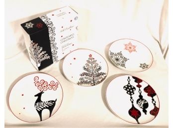 Set Of Porcelain Noble Excellence Contempo Christmas Plates (4ct)