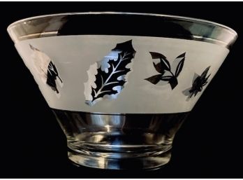 Vintage Mid Century Modern Signed Starlyte Gold Foliage Serving Bowl