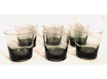 6 Smoked Glass Rock Glasses