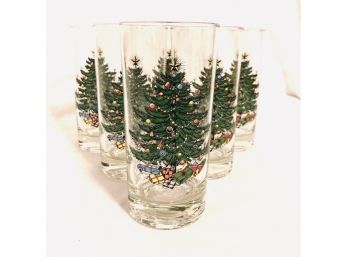 Set Of Vintage Christmas Tree Tumblers By Cuthertson