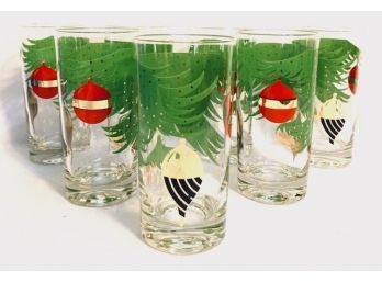 Set Of Signed Holiday Christmas Tree Ornament Tumblers (7ct)