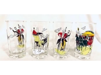 Vintage Mid Century 'The Gay 90s' Tumblers (4ct)