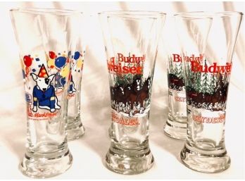 Vintage Budweiser Beer Flutes (6ct)