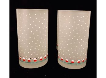 Set Of Frosted Holiday Tumblers (4ct)