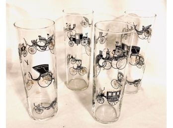 Vintage Stage Coach Curio Collection By Libbey Glass Co. (4ct)