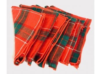 Set Of Woven Holiday Tartan Cloth Napkins (6ct)