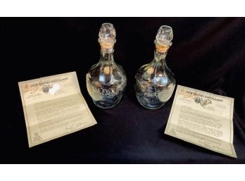 Pair Of Vintage Jack Daniels Decanters With Certificate Of Authenticity