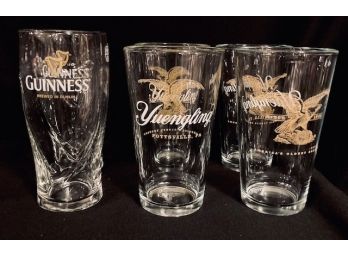 Collection Of Six Beer Pint Glasses