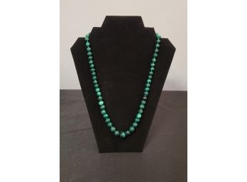 Vintage Green Malachite Tied Bead Necklace