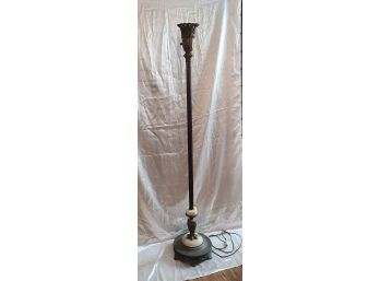 1920-30s Heavy Marble Base Torchiere Without Shade, Works