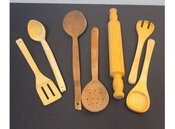 Wooden Kitchen Utensil Lot, Good Condtion