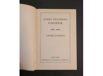 Vintage Book, Lionel Lincoln By James Cooper