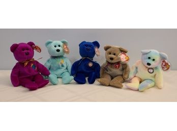 5 Ty Bears, 1999, 2000, And Birthday Bear