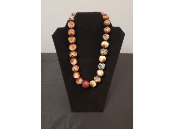 Vintage Multicolored Italian Venetian Style Bead Necklace