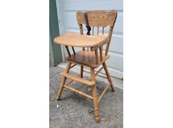 Baby High Chair - Solid Oak