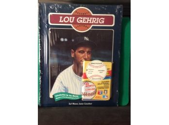 Lou Gehring Hardcover Book With Unopened Donruss Wax Pack