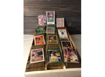 3 Row Box Filled With Baseball Cards - Most In Toploaders