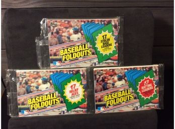 1983 Topps Baseball Foldouts 3 Sealed Packs 17 Photos Each