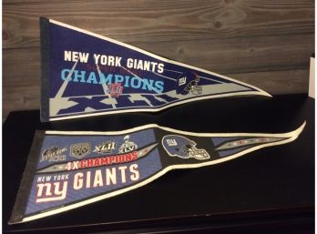 2 New York Giants Championship Felt Pennants