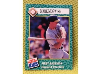 1990 Sports Illustrated Kids Mark McGwire Baseball Card