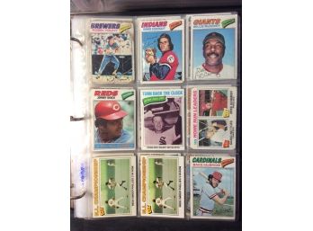 Binder With 234 1977 Topps Baseball Cards With Hall Of Famers