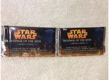 2 Foil Packs 2005 Topps Star Wars Revenge Of The Sith Trading Cards