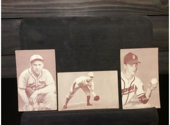 Lot Of 3 Vintage Exhibit Baseball Cards