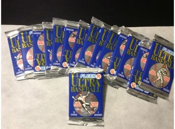 Lot Of 15 Fleer Ultra Baseball 1991 Unopened Foil Packs