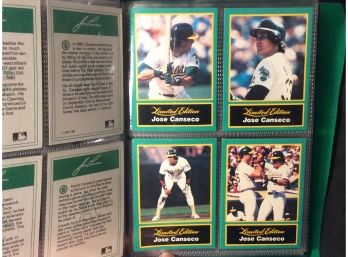 The Jose Canseco Story Oakland A's Baseball Card Lot In Mini Folder