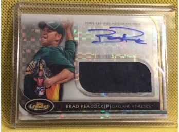 2012 Topps Finest Brad Peacock Autograph/jersey Rookie Card 186/299