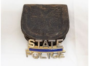 1960's Handcuff Pouch With State Police Pin