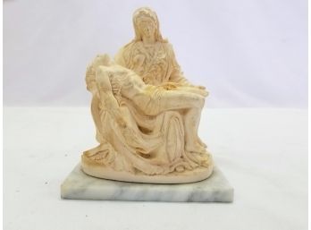 Mary And Jesus Figurine On Marble Base