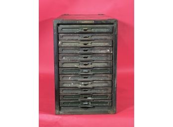 12 Drawer Kardex Green Metal File Catalog Printers Shop Cabinet