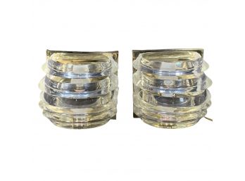 Pair Of Lucite Wall Sconces