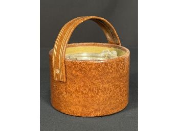 Three Ashtrays In Leather Holder By Permo